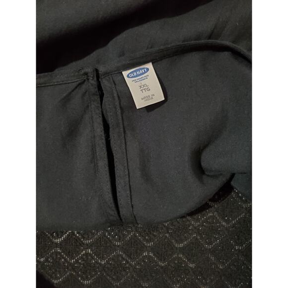 Old Navy NWT Lace Puff Sleeve Scoop Neck Blouse Top Womens Size XXL Black Goth - Picture 8 of 11